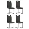 Image de vidaXL Chaises à manger cantilever lot de 4 gris similicuir