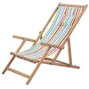 Image de vidaXL Chaise Pliable de Plage Tissu et Cadre en Bois Multicolore Camping