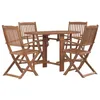Image de vidaXL Ensemble à manger d'extérieur pliable 5pcs Bois d'acacia solide