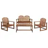 Image de vidaXL Salon de jardin 4 pcs bois d'acacia solide