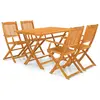 Image de vidaXL Ensemble à manger d'extérieur pliable 5pcs Bois d'acacia solide