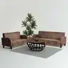 Image de vidaXL Ensemble de canapés 2 pcs Daim synthétique Marron