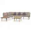 Image de vidaXL Salon de jardin 4pcs et coussins Bois d'acacia solide Marron