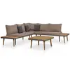 Image de vidaXL Salon de jardin 4pcs et coussins Bois d'acacia solide Marron