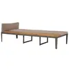 Image de vidaXL Chaise longue avec coussins Bois d'acacia solide Marron