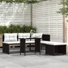 Image de vidaXL Salon de jardin 4 pcs Résine tressée Marron