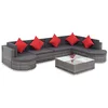 Image de vidaXL Salon de jardin 8 pcs avec coussins Résine tressée Gris