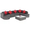 Image de vidaXL Salon de jardin 8 pcs avec coussins Résine tressée Gris