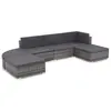 Image de vidaXL Salon de jardin 6 pcs avec coussins résine tressée gris