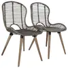 Image de vidaXL Chaises à manger lot de 2 marron rotin naturel