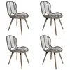 Image de vidaXL Chaises à manger lot de 4 marron rotin naturel