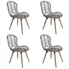 Image de vidaXL Chaises à manger lot de 4 marron rotin naturel