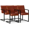 Image de vidaXL Chaises à manger lot de 4 marron cuir véritable