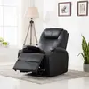 Image de vidaXL Fauteuil à bascule de massage Noir Similicuir