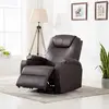 Image de vidaXL Fauteuil à bascule de massage Marron Similicuir
