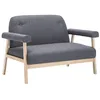 Image de vidaXL Canapé à 2 Places Tissu Gris Foncé Meuble Mobilier de Salon Sofa Maison