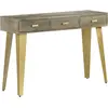 Image de vidaXL Table console Bois de manguier Gris avec laiton 110x35x76 cm