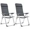 Image de vidaXL Chaise de camping lot de 2 Gris 58x69x111 cm Aluminium