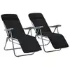 Image de vidaXL Chaises pliables de jardin avec coussins lot de 2 Noir