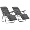 Image de vidaXL Chaises pliables de jardin avec coussins lot de 2 Gris