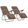 Image de vidaXL Chaises pliables de jardin avec coussins lot de 2 Marron