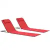Image de vidaXL Tapis de plage pliables 2 pcs Acier et tissu Rouge