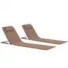 Image de vidaXL Tapis de plage pliables 2 pcs Acier et tissu marron