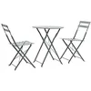 Image de vidaXL Ensemble Bistro d'Extérieur 3 pcs Gris Acier Mobilier Meuble de Jardin
