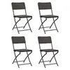 Image de vidaXL Chaises pliables de jardin lot de 4 PEHD et acier