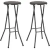 Image de vidaXL Tabouret de bar pliable lot de 2 PEHD et acier Aspect rotin