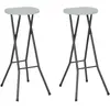 Image de vidaXL Tabourets de bar pliables lot de 2 PEHD et acier Blanc