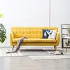 Image de vidaXL Canapé à 3 places revêtement en tissu 172x70x82 cm jaune