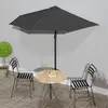 Image de vidaXL Parasol de balcon et mât en aluminium Anthracite 270x144cm Demi