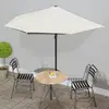 Image de vidaXL Parasol de balcon avec mât en aluminium Sable 300x155 cm Demi
