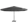 Image de vidaXL Parasol d'extérieur avec mât en aluminium 500 cm anthracite