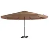 Image de vidaXL Parasol d'extérieur avec poteau en aluminium 500 cm Taupe