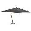 Image de vidaXL Parasol de jardin en porte-à-faux avec mât en bois anthracite