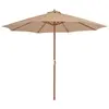 Image de vidaXL Parasol d'extérieur avec mât en bois 300 cm taupe