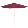 Image de vidaXL Parasol met houten paal 300 cm bordeauxrood