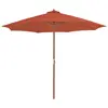 Image de vidaXL Parasol d'extérieur avec mât en bois 300 cm terre cuite