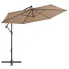 Image de vidaXL Parasol de jardin en porte-à-faux et poteau en aluminium taupe