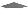 Image de vidaXL Parasol d'extérieur avec mât en bois 270 cm Anthracite