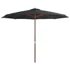Image de vidaXL Parasol d'extérieur avec mât en bois 350 cm Anthracite