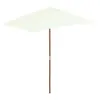 Image de vidaXL Parasol d'extérieur avec mât en bois 150x200 cm Sable