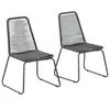 Image de vidaXL Chaises d'extérieur lot de 2 Résine tressée Noir
