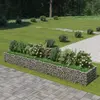 Image de vidaXL Lit surélevé à gabion Acier galvanisé 450x90x50 cm
