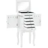 Image de vidaXL Armoire à Bijoux sur Pieds Blanc Buffet Bahut Meuble de Rangement, Bois