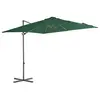 Image de vidaXL Parasol de jardin en porte-à-faux avec mât en acier vert