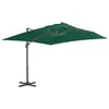 Image de vidaXL Parasol de jardin en porte-à-faux et poteau en aluminium vert
