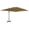 Image de vidaXL Parasol de jardin déporté avec mât en aluminium 400 x 300 cm Taupe